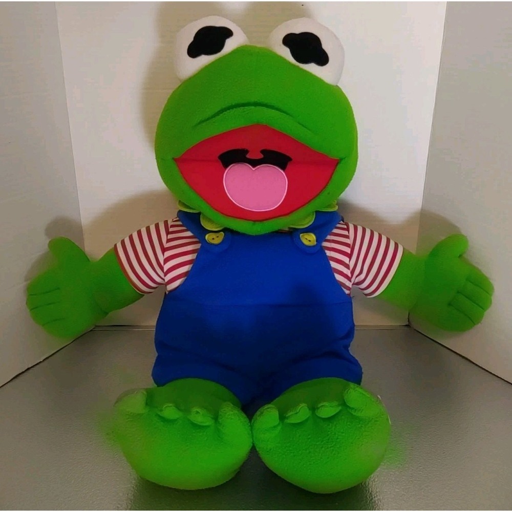 Vintage Jim Henson Company Muppet Babies Kermit The Frog 28" Jumbo Plush Toy
